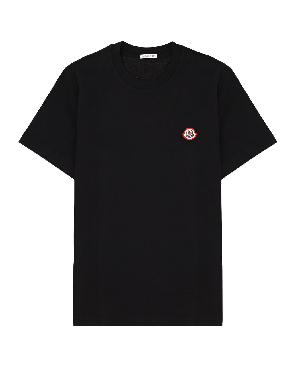 Moncler Black T-Shirt Con Patch Logo for men