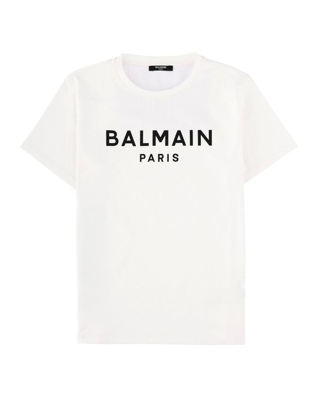 Balmain White T-Shirt Con Logo
