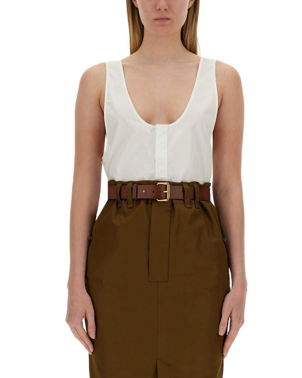 Saint Laurent White Sleeveless Tops