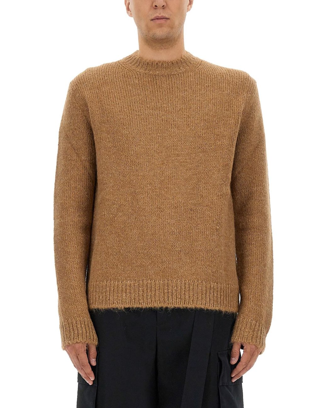 Jil Sander Natural Relaxed Fit Wool Blend Sweater for men