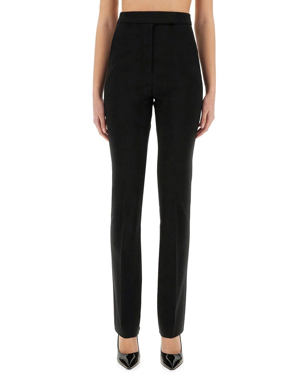 Max Mara Black Slim Flat Front Pant