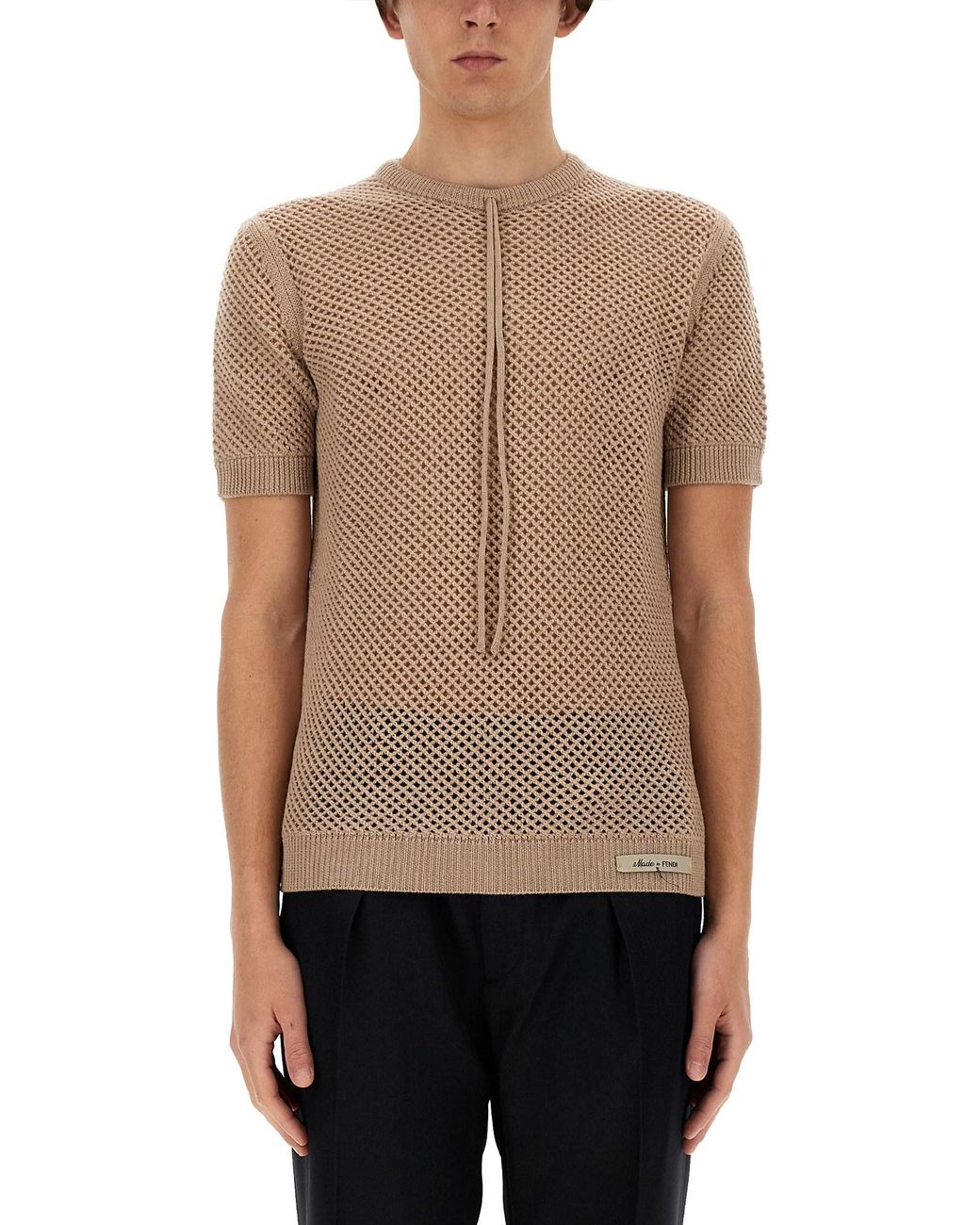Fendi Natural Wool T-Shirt for men