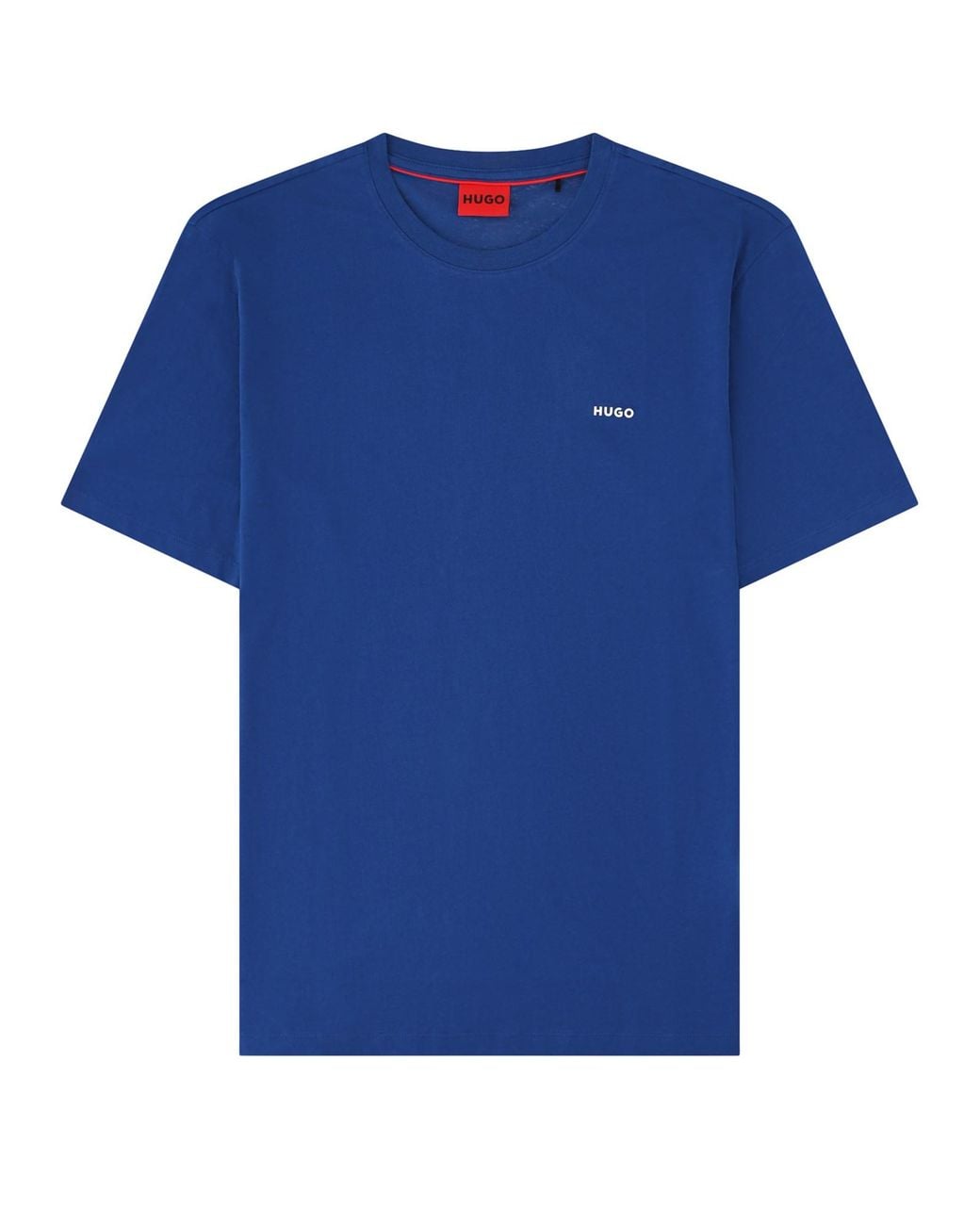 HUGO Blue T-Shirt "Dero" Con Logo for men