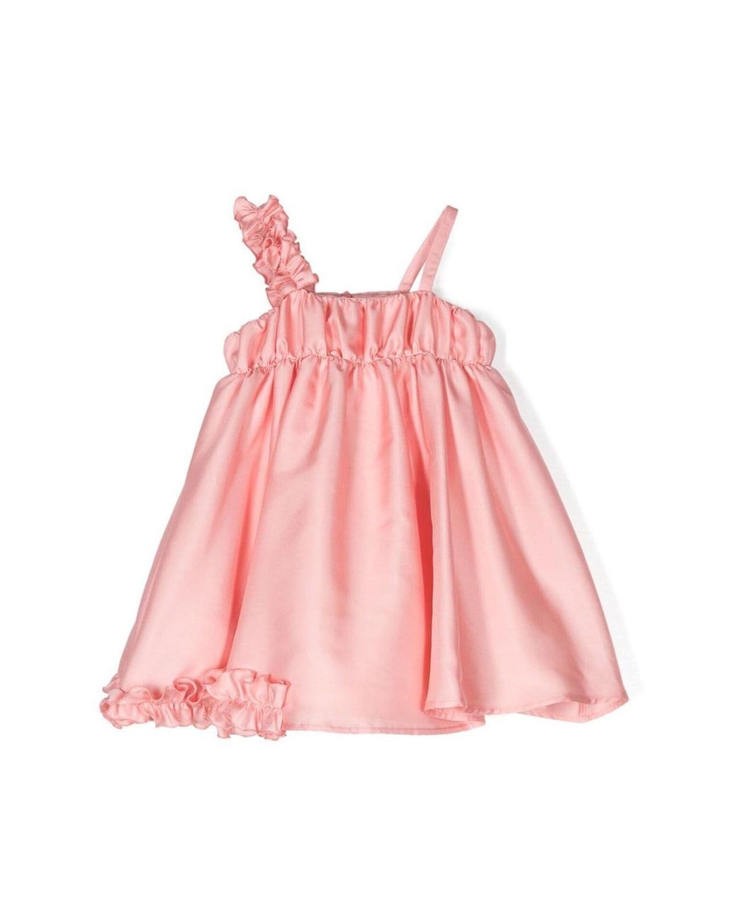 Mi.mi.sol. Pink Ruffled Satin Dress