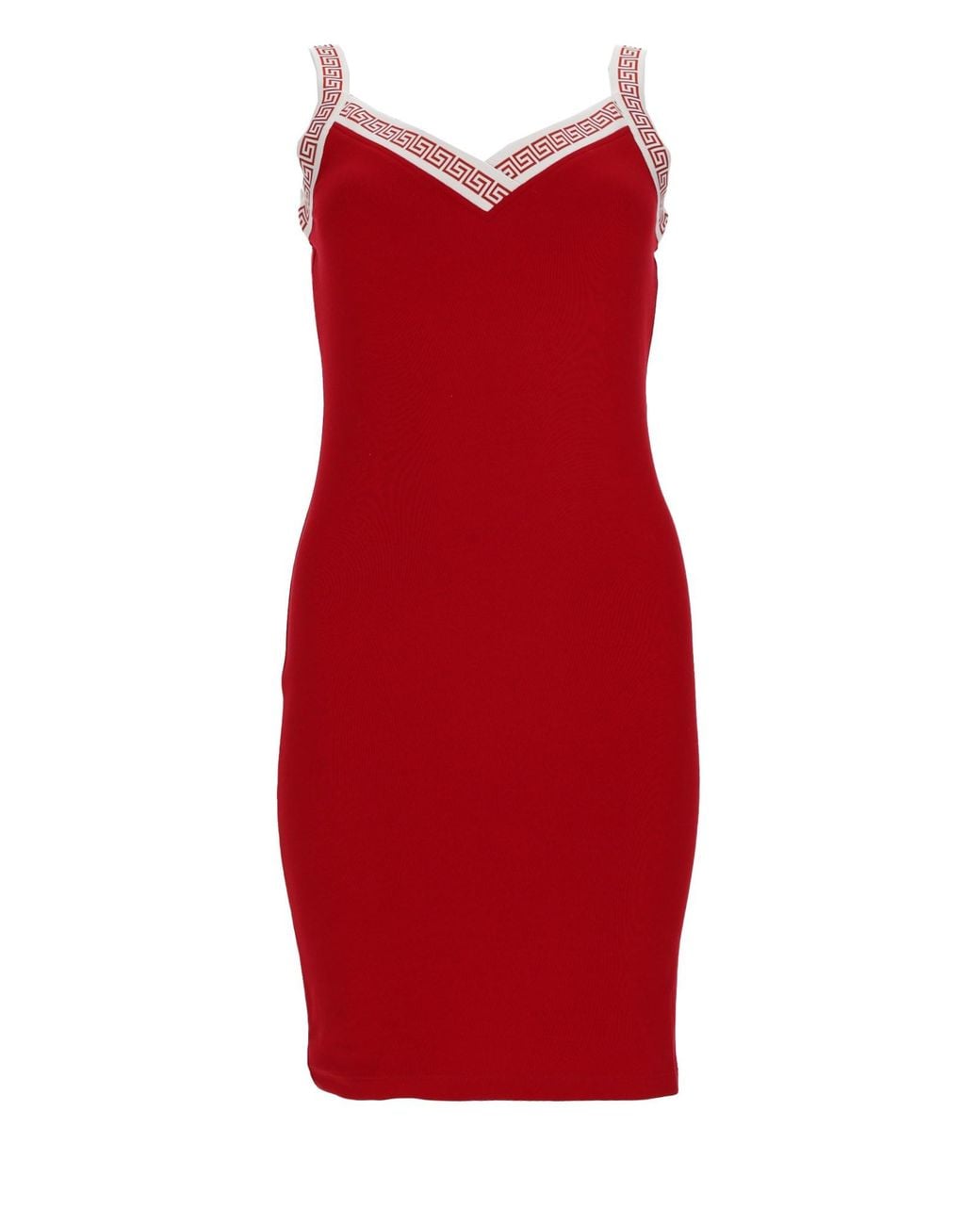 Versace Red Abito Con Motivo Jacquard