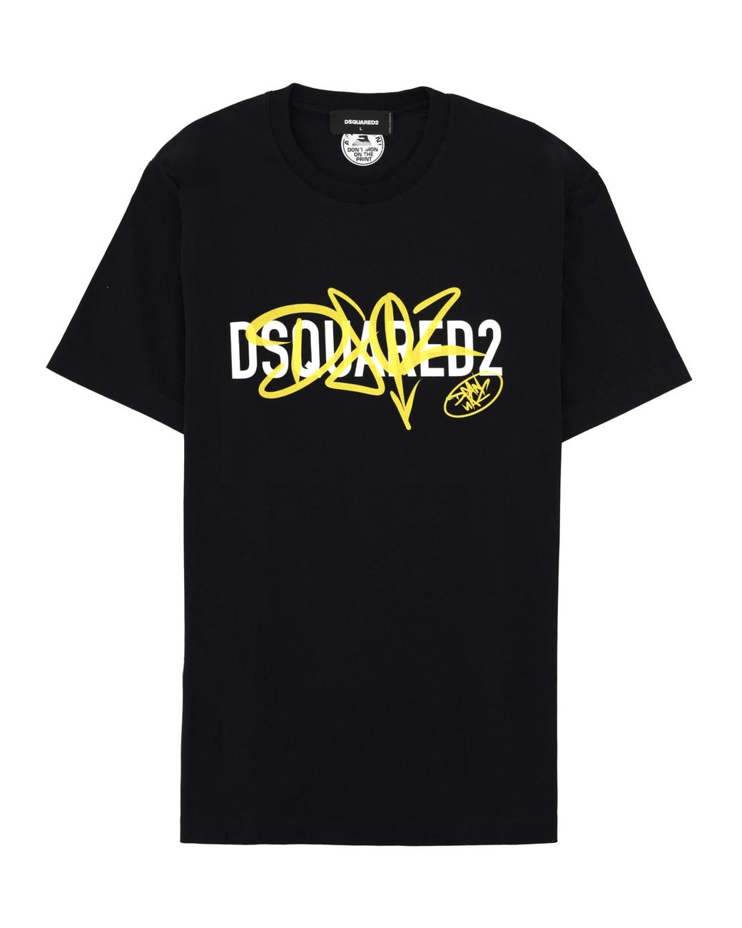 DSquared² Black T-Shirt Con Stampa E Logo for men