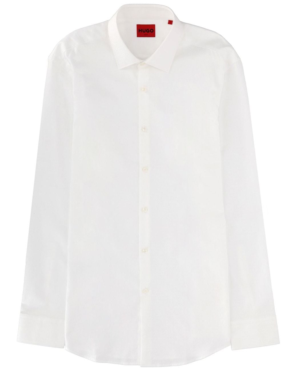 HUGO White Regular Solid Shirt for men