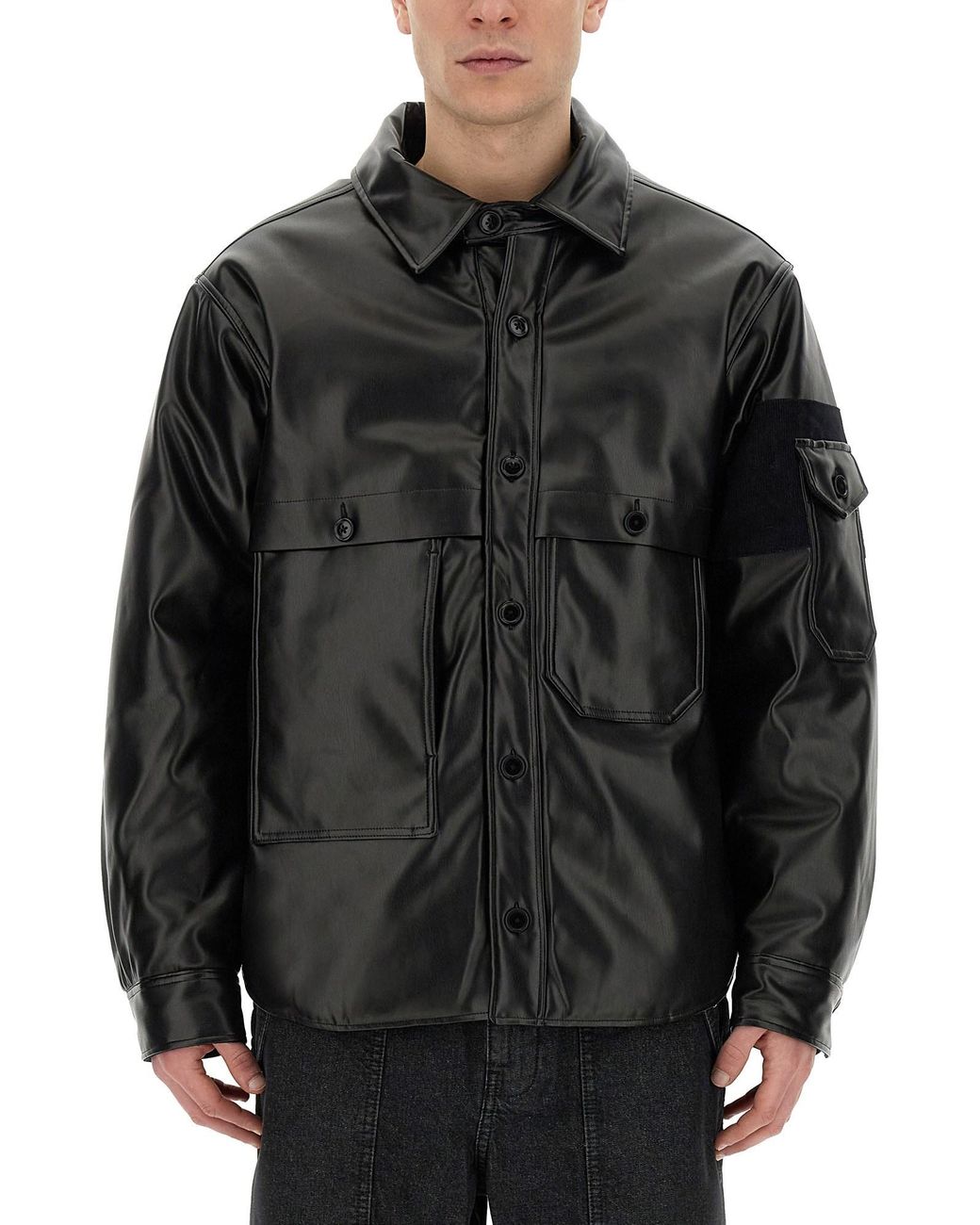 A.I.E. Black Shirt Jacket for men