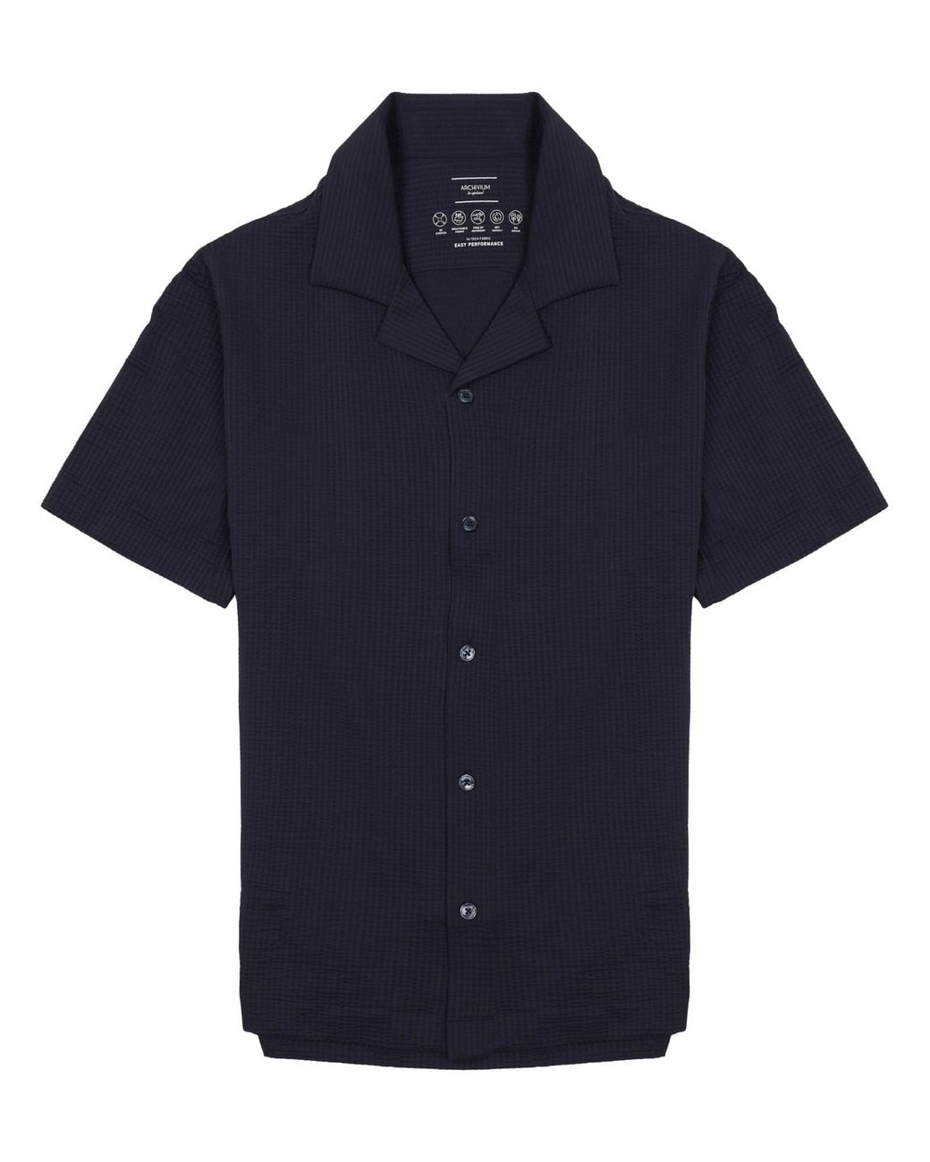 ARCHIVIUM BE UPDATED Blue Camicia Con Collo Bowling for men