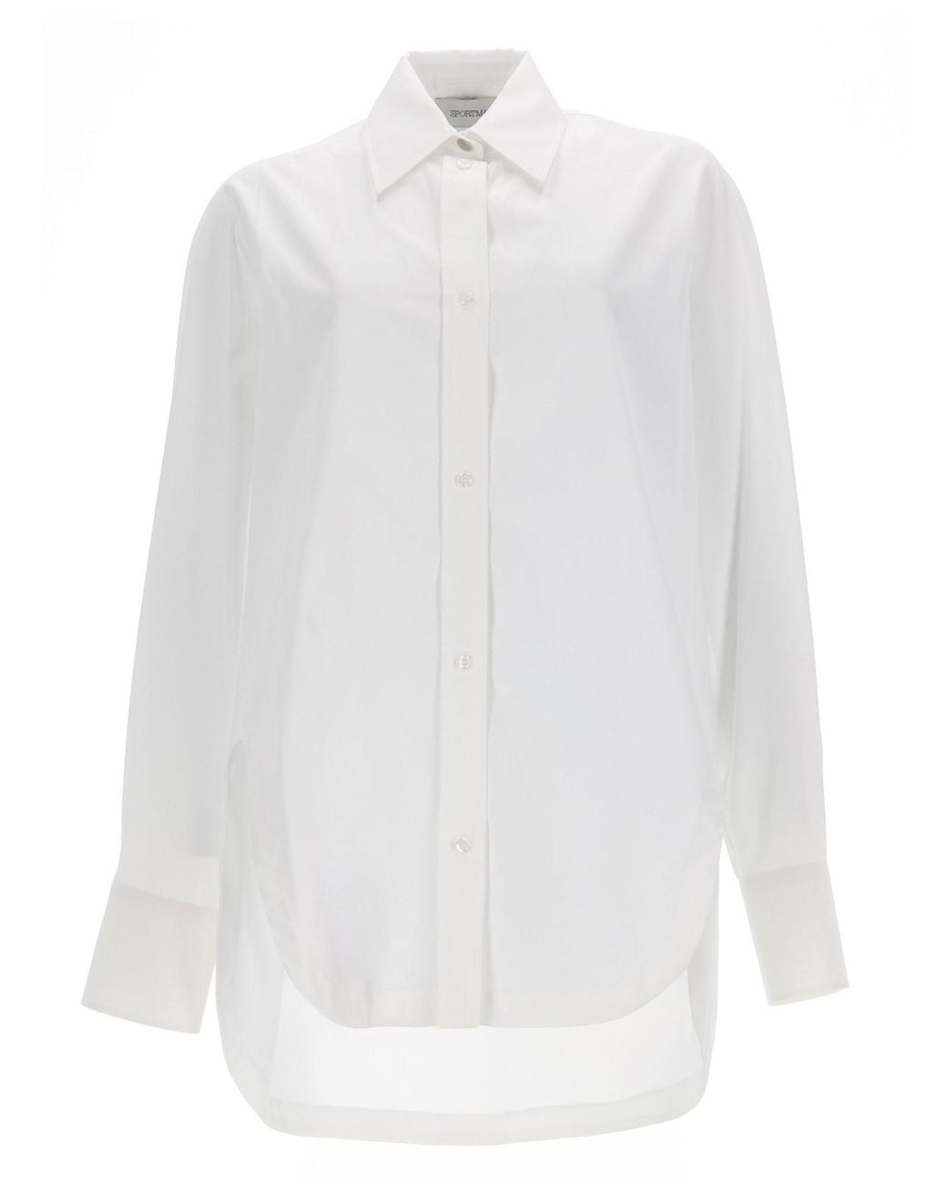 Sportmax White Poplin Kimono Shirt Cotton