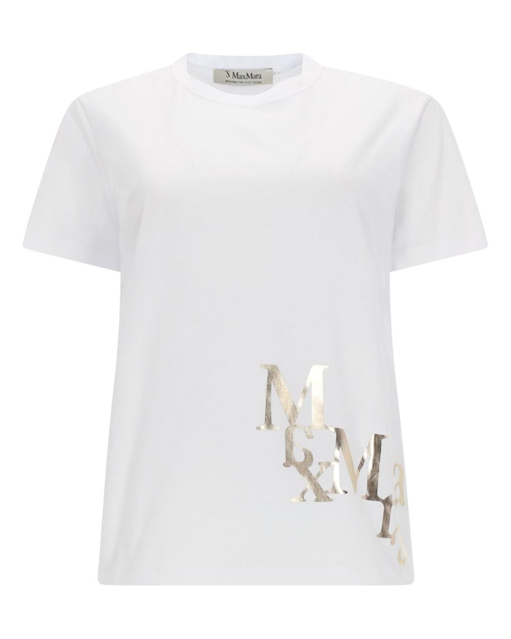Max Mara White T-Shirt "Edile" Con Logo