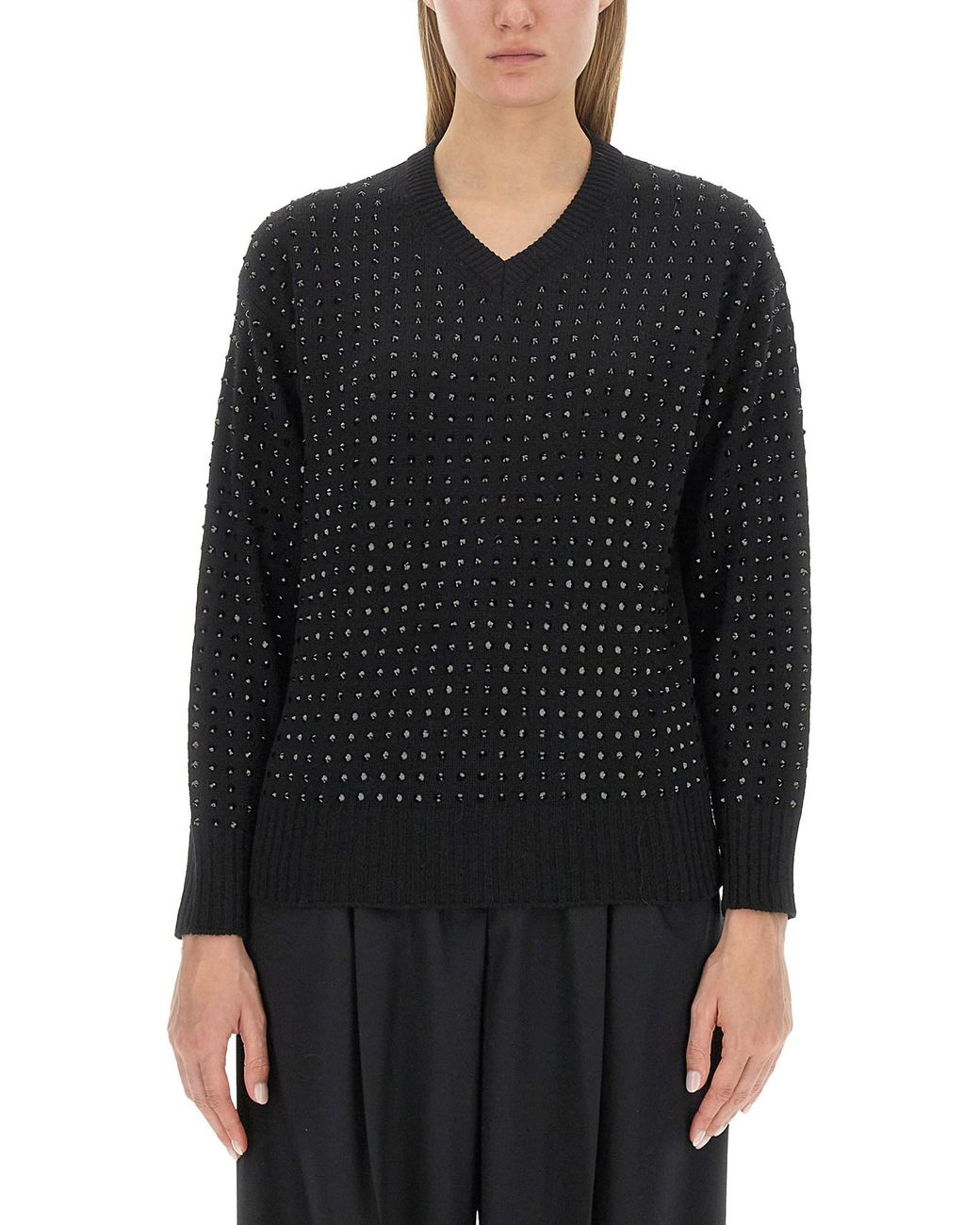 Sportmax Black Oversize Wool T-Shirt