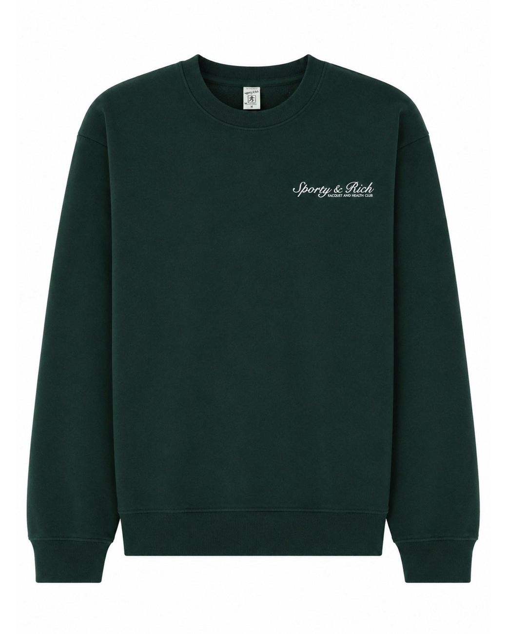 Sporty & Rich Green Felpa Girocollo Con Logo