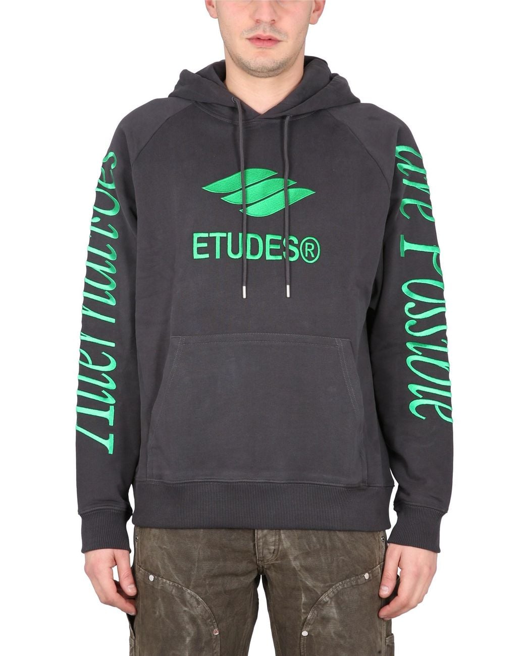 Etudes Studio Gray Sweatshirt With Logo Embroidery for men