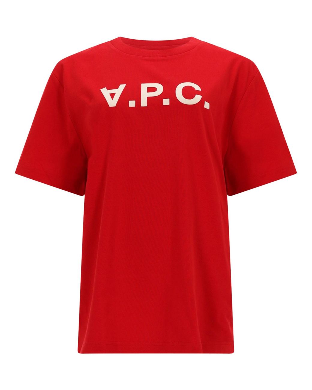 A.P.C. Red Logo Crew Neck T-Shirt