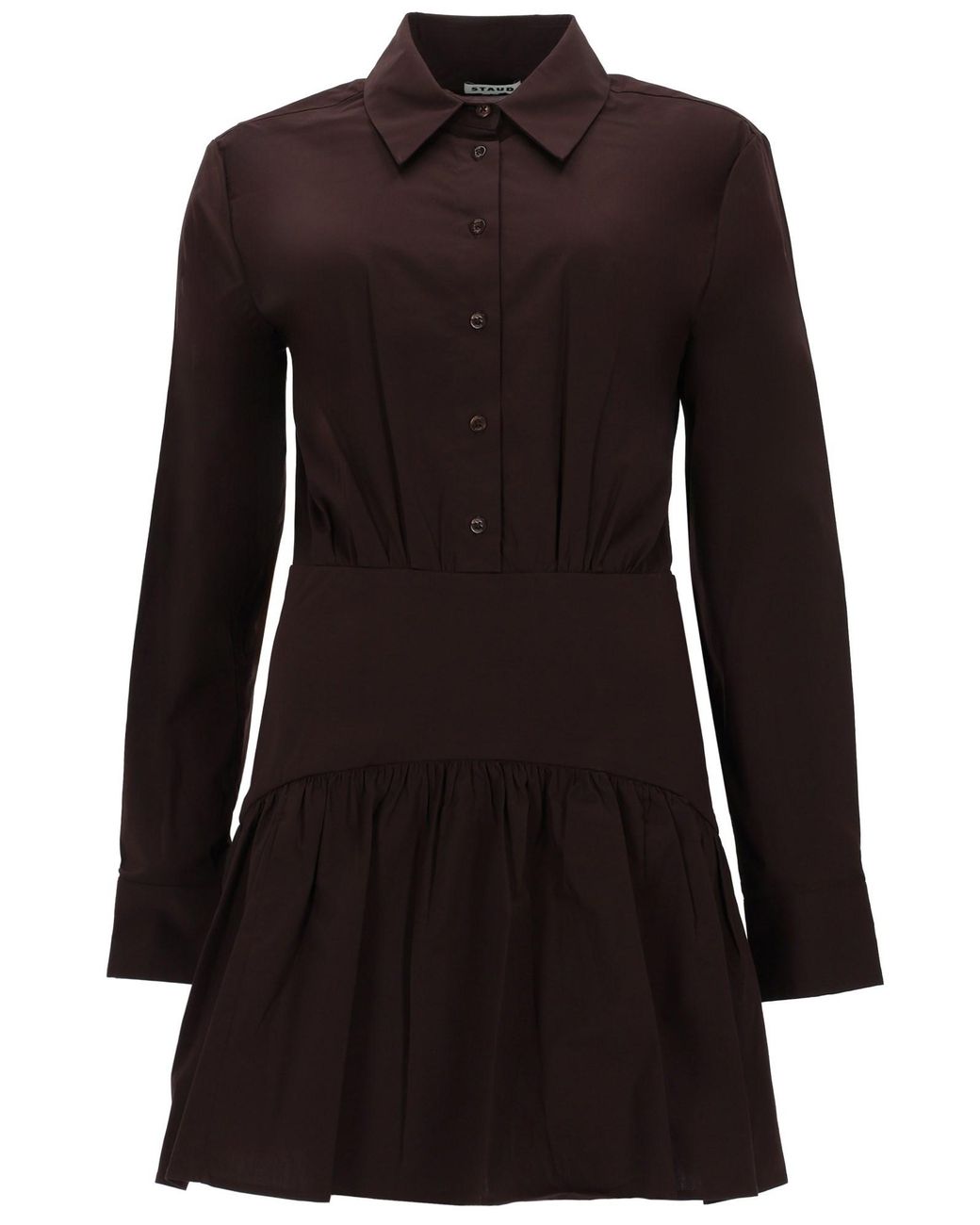 Staud Black Mini Dress Rocco Cotton