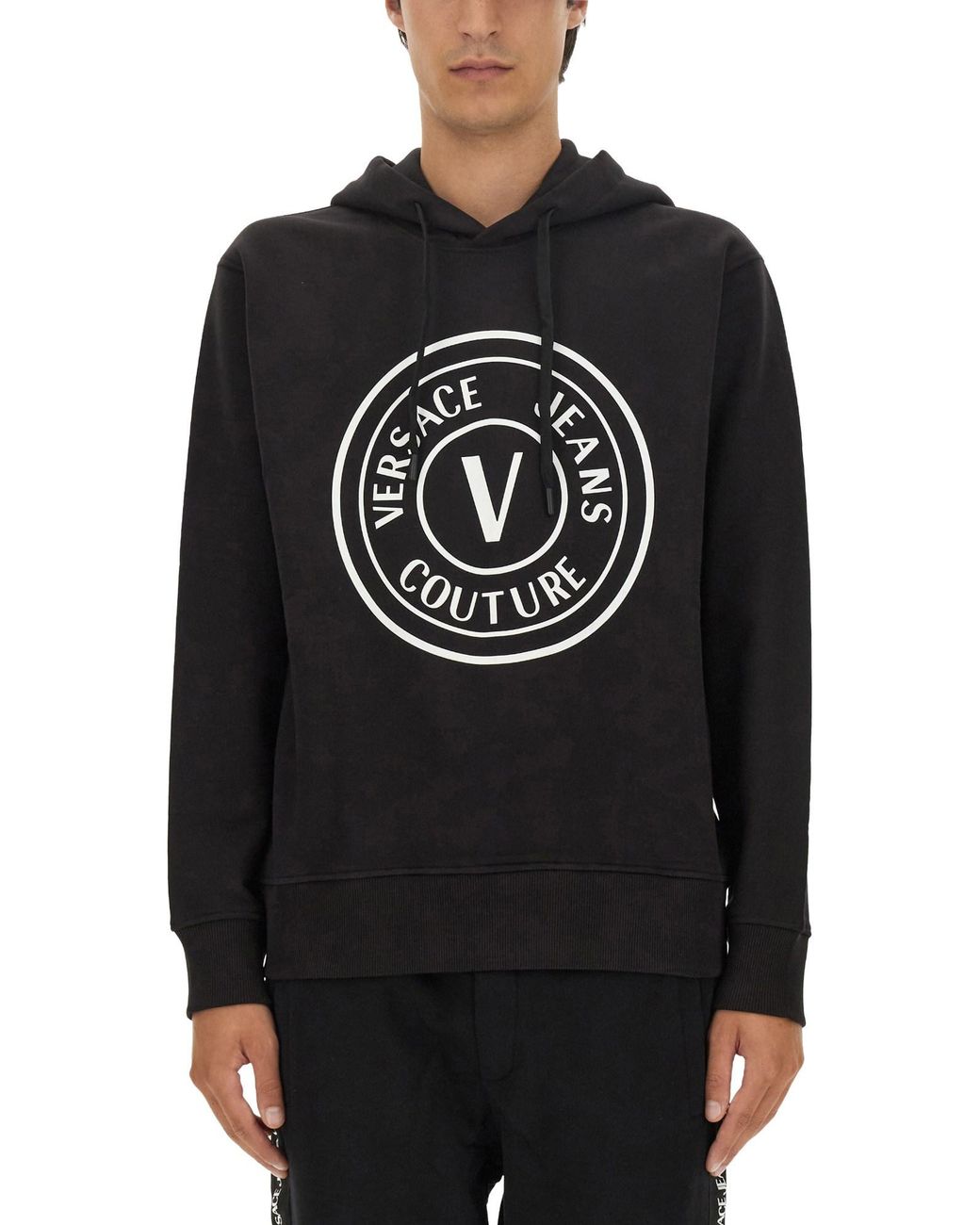 Versace Jeans Couture Black Sweatshirt With Logo for men