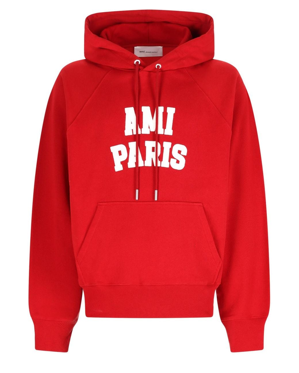 AMI Red Felpa Con Logo for men