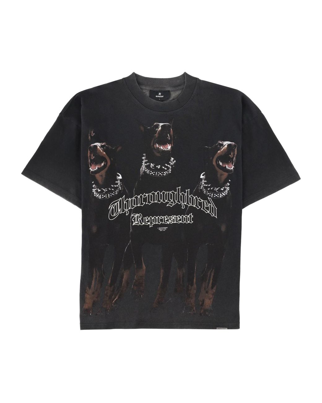 Represent Black T-Shirt "Thoroughbred" for men