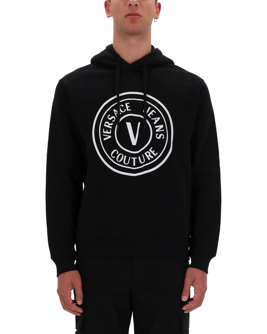 Versace Jeans Couture Black Sweatshirt With Logo for men