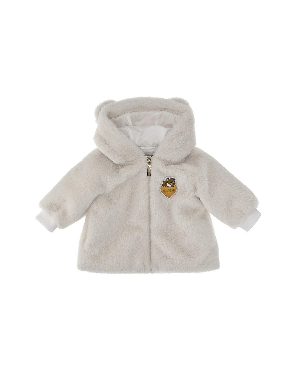 Moschino White Teddy Bear Hooded Jacket