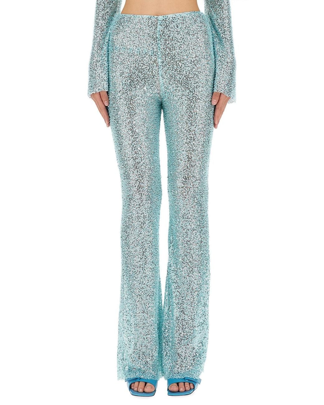 Self-Portrait Blue Beaded Pants