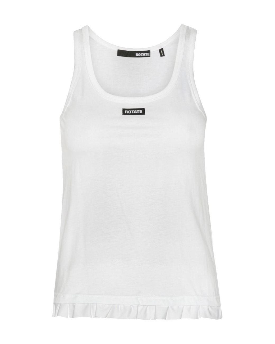 ROTATE BIRGER CHRISTENSEN White Logo Scoop Neck Top