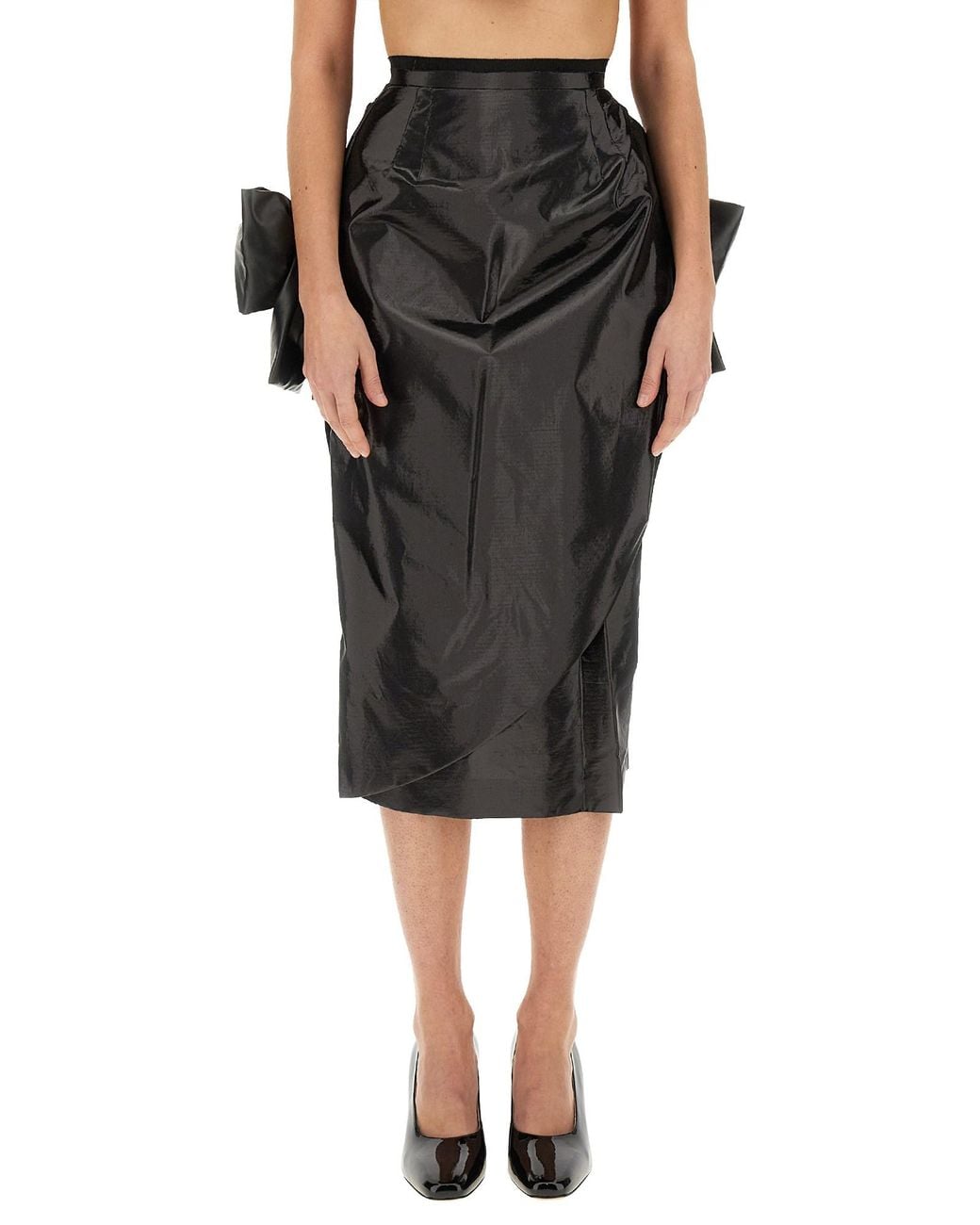 Maison Margiela Black Skirt With Bow