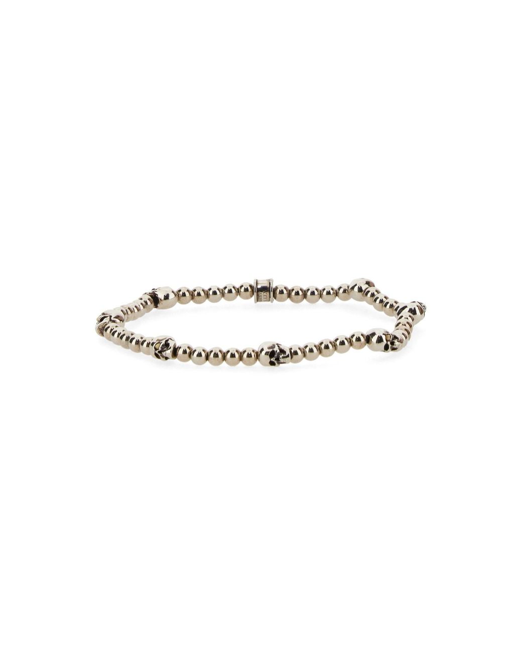 Bracciale Con Perline E Teschi di McQueen in White da Uomo