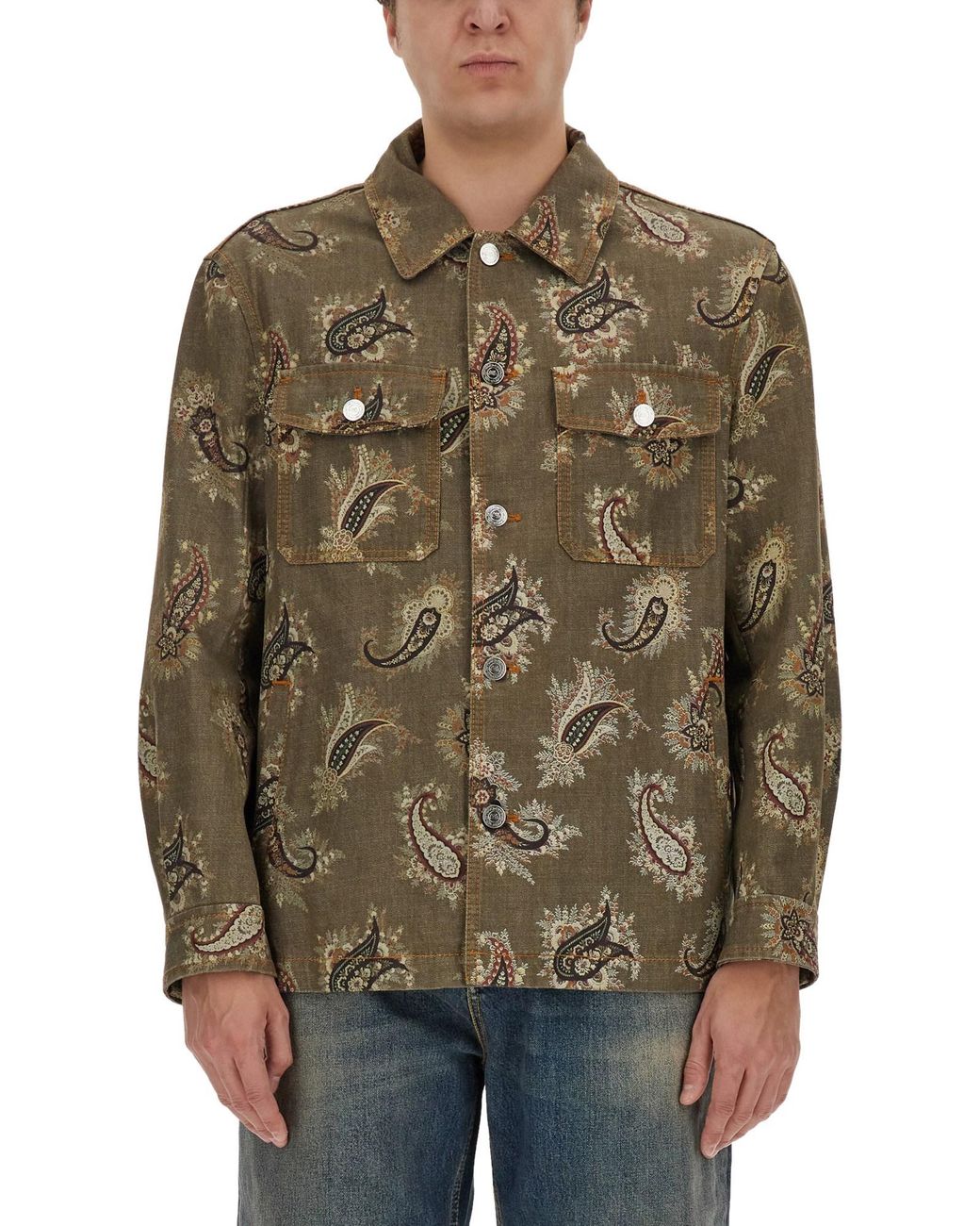 Etro Brown Oversized Paisley Print Shirt for men