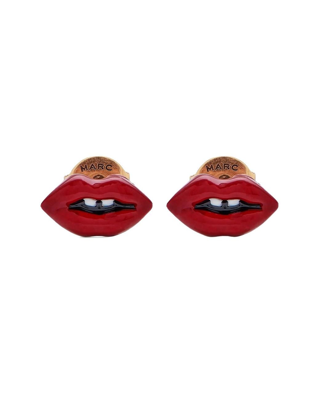 Marc Jacobs Red Enamel Brass Earrings