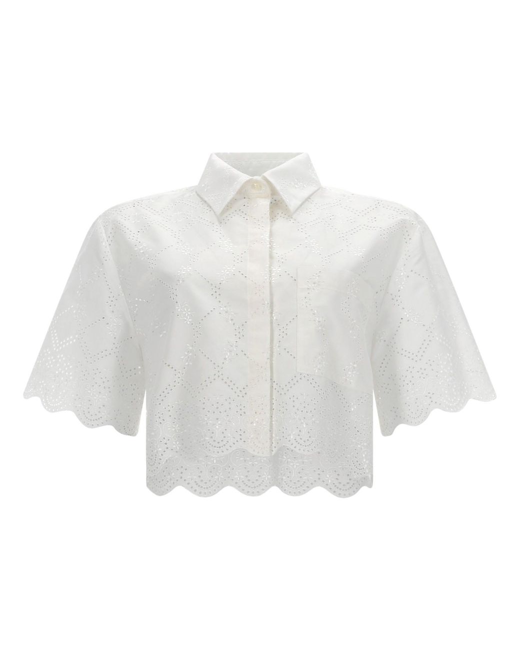 MSGM White Regular Embroidered Shirt