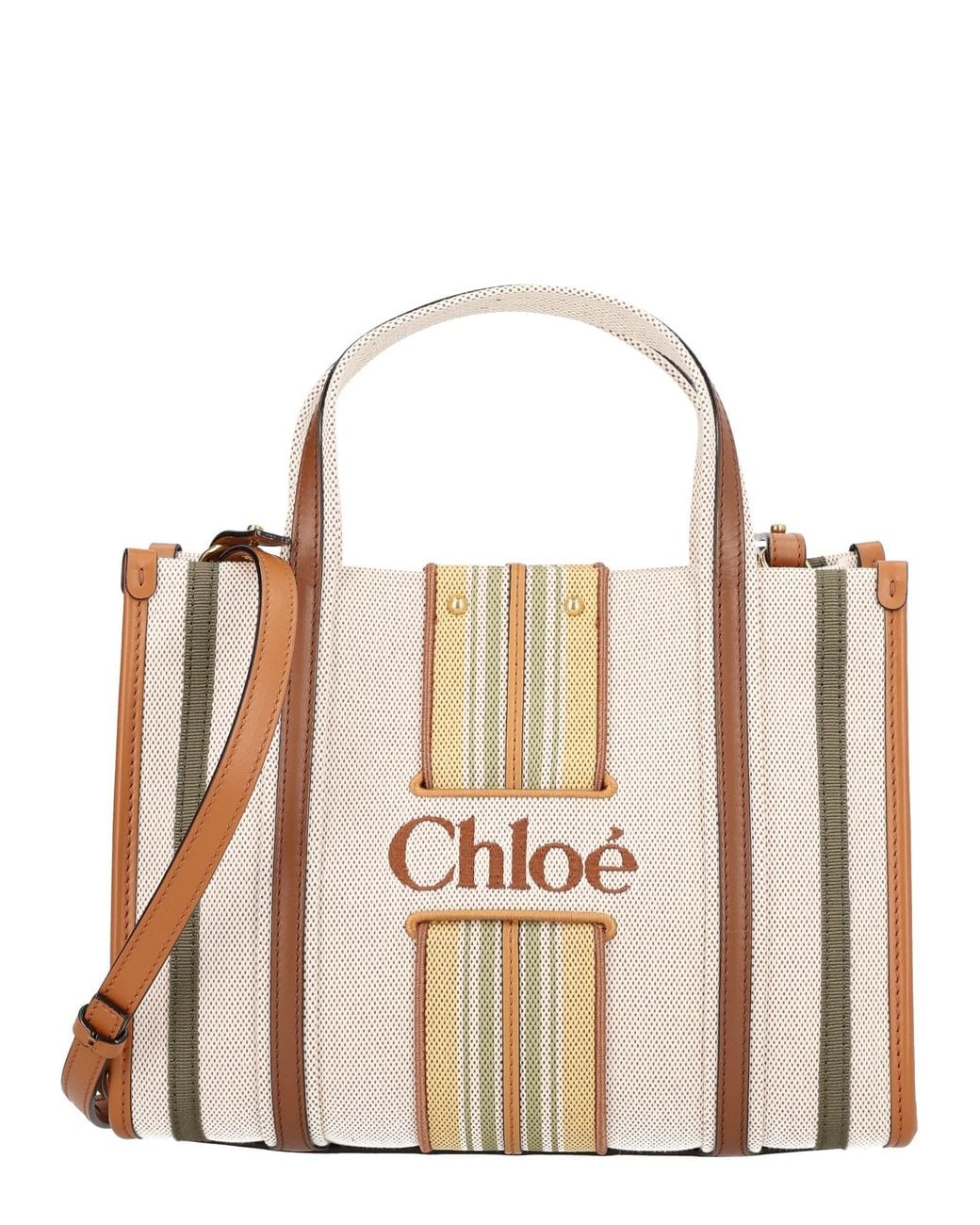 Chloé Brown Borsa Tote "Woody Loop"