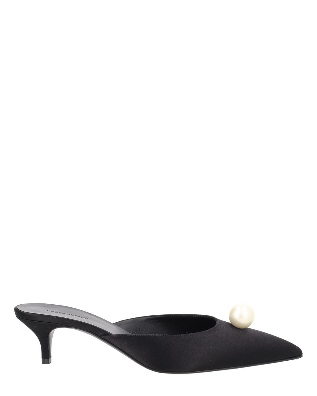 Magda Butrym White Pearl Embellished Pointed-Toe Mule Heels