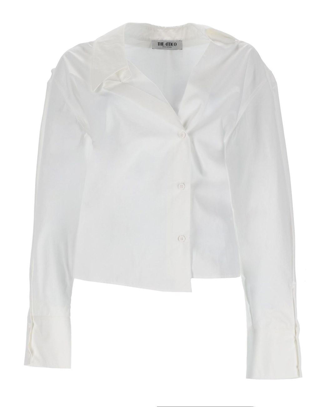 The Attico White Asymmetrical Cotton Shirt