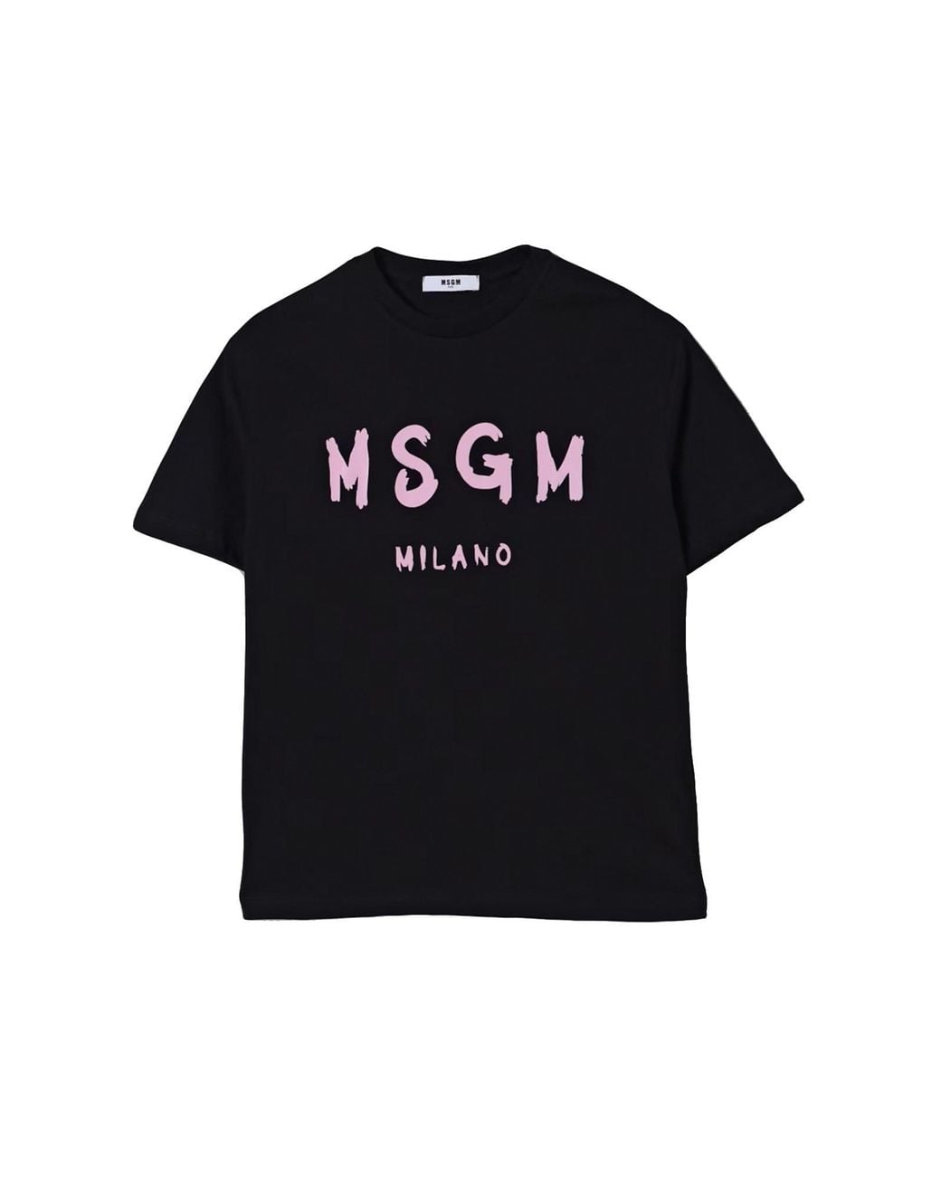 MSGM Black T-Shirt With Logo