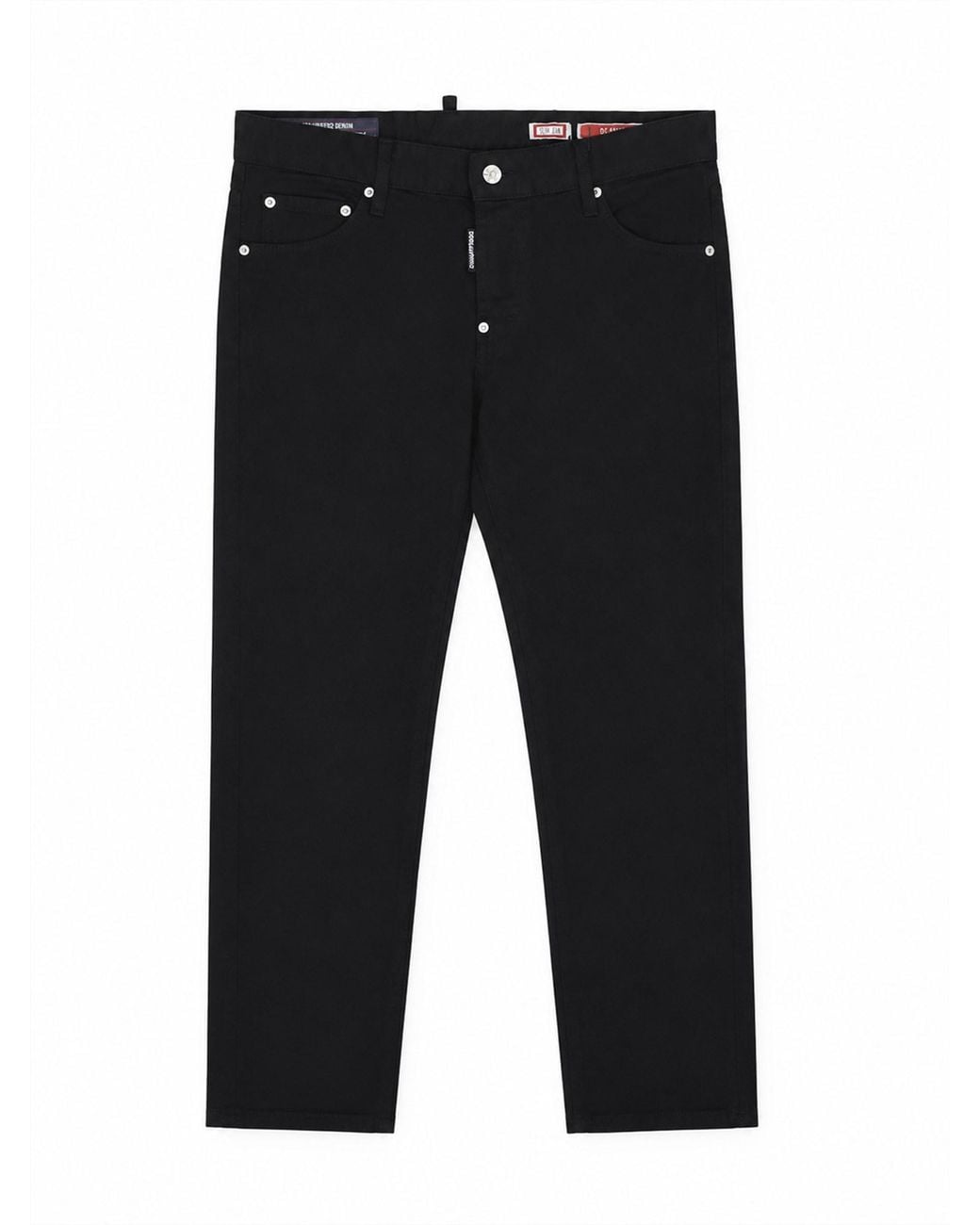 DSquared² Black Straight-Leg Mid-Rise Cotton Jeans for men