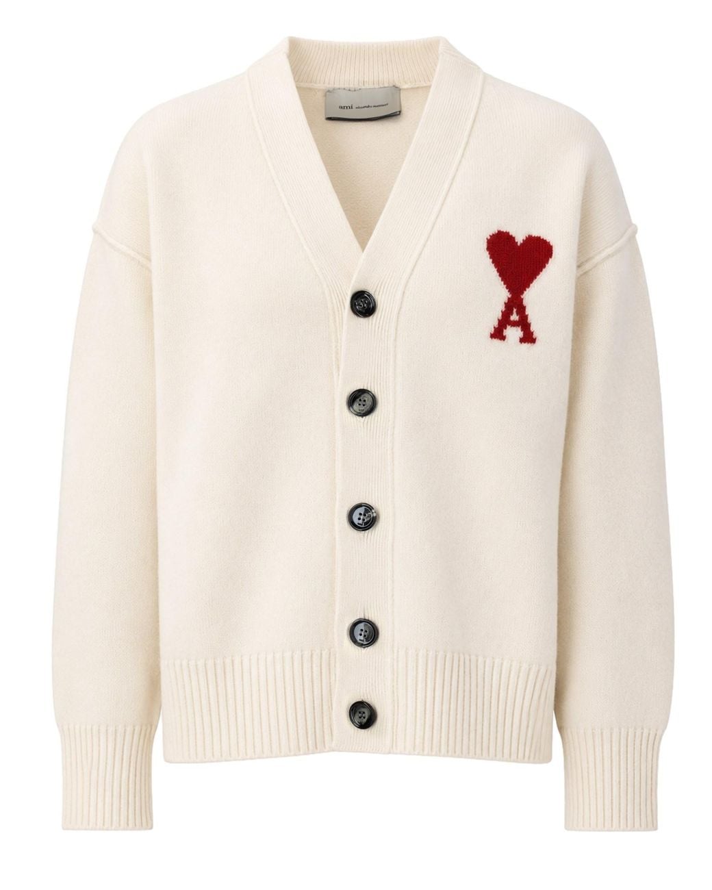 AMI Natural Cardigan Con Logo