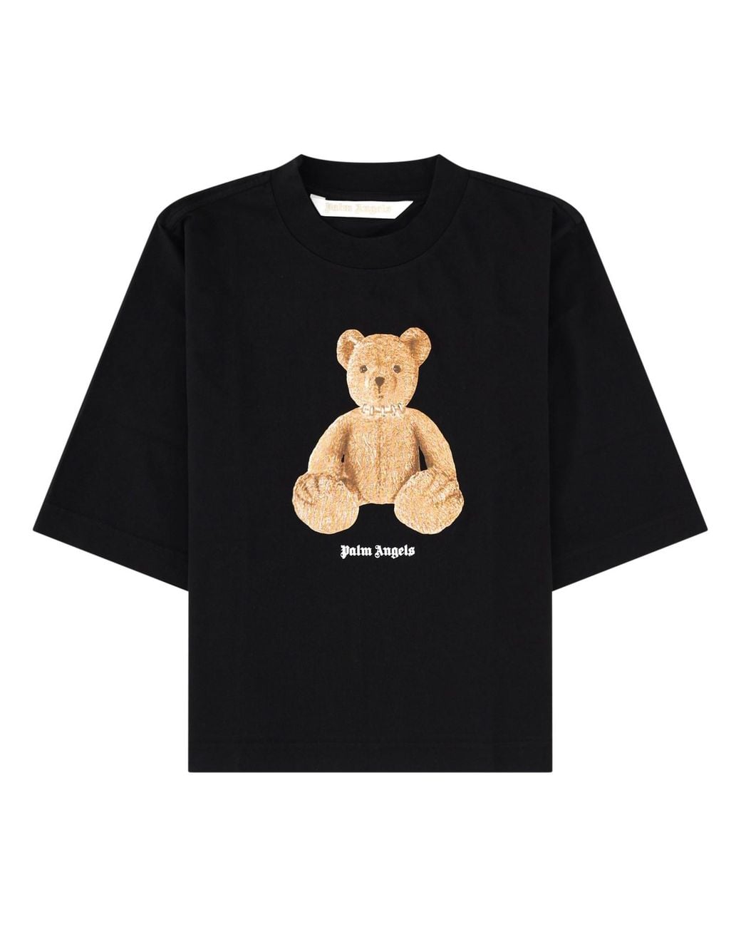Palm Angels Black T-Shirt Bear Cotton T-Shirts