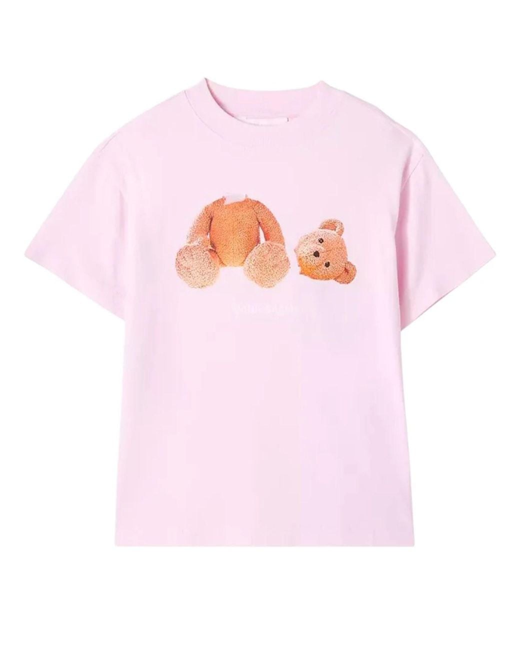 Palm Angels Pink T-Shirt With "Bear" Logo