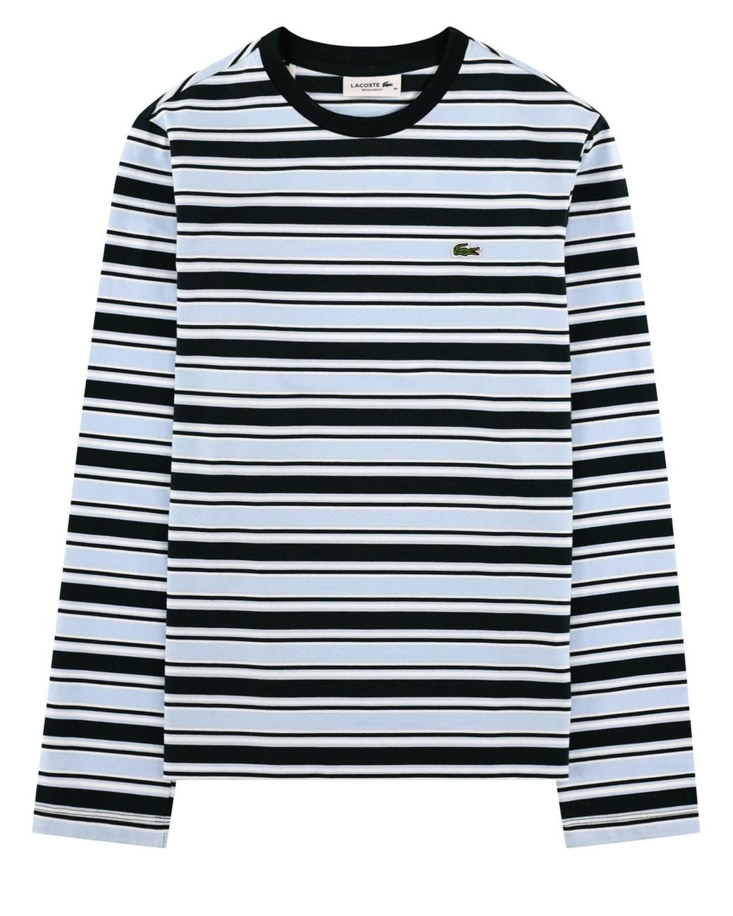 Lacoste Black T-Shirt A Righe Con Logo
