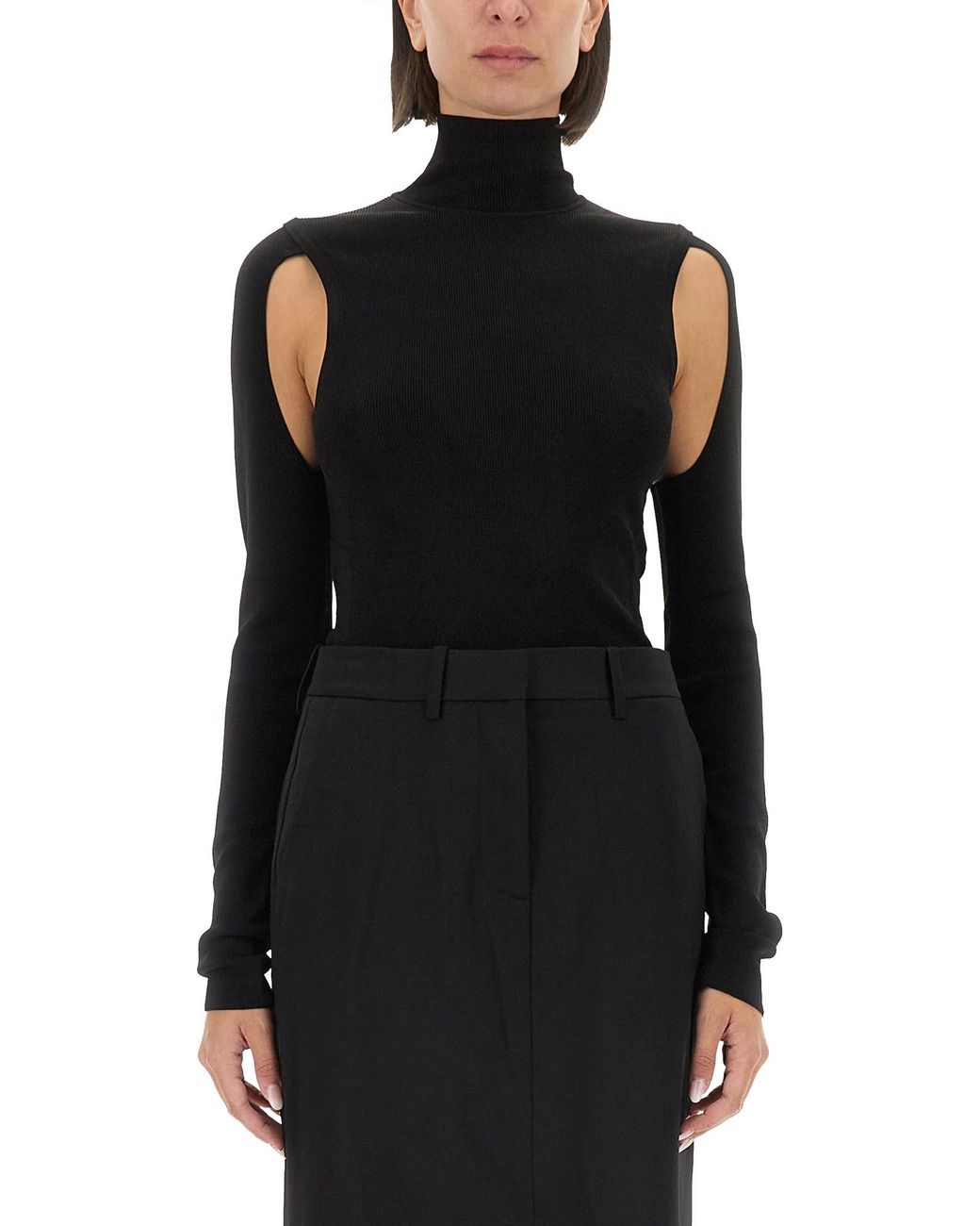 Helmut Lang Black High Neck Slim-Fit Top