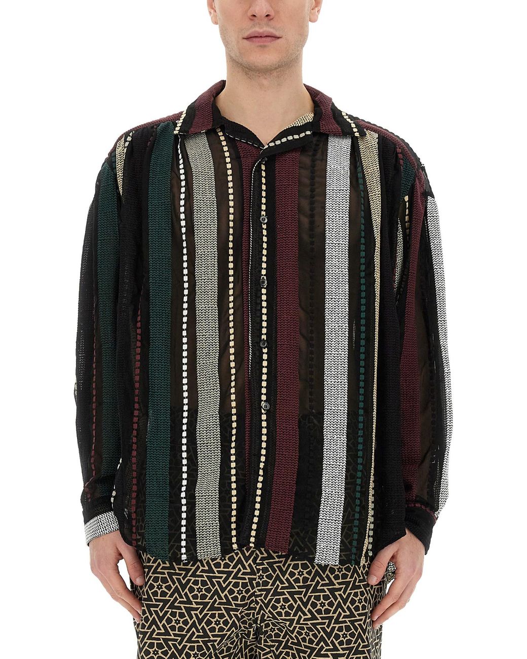 A.I.E. Black Chiffon Shirt for men