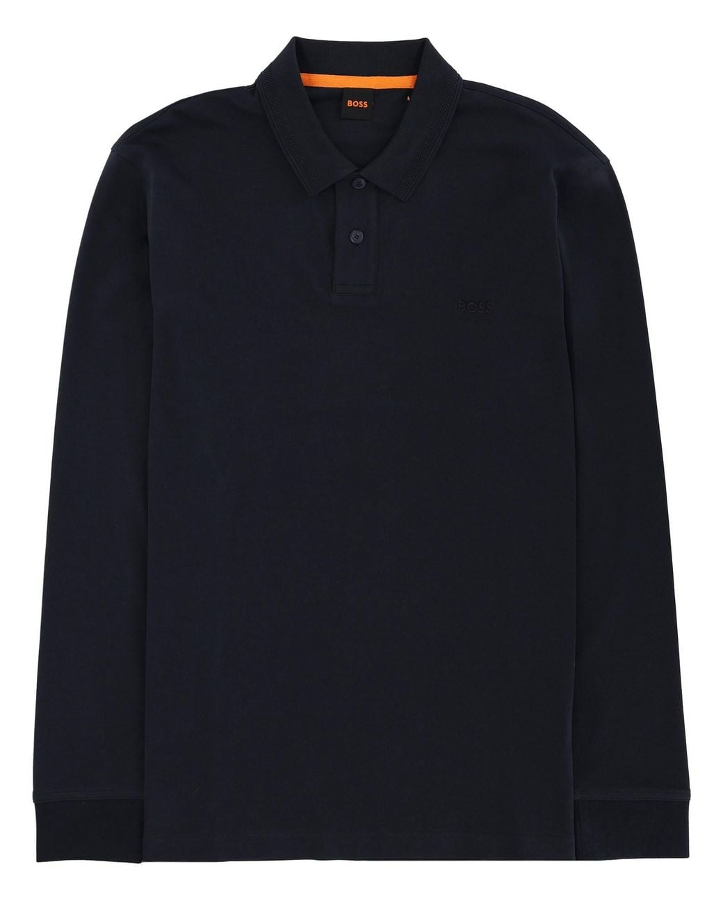 Boss Blue Long-Sleeved Polo Shirt for men