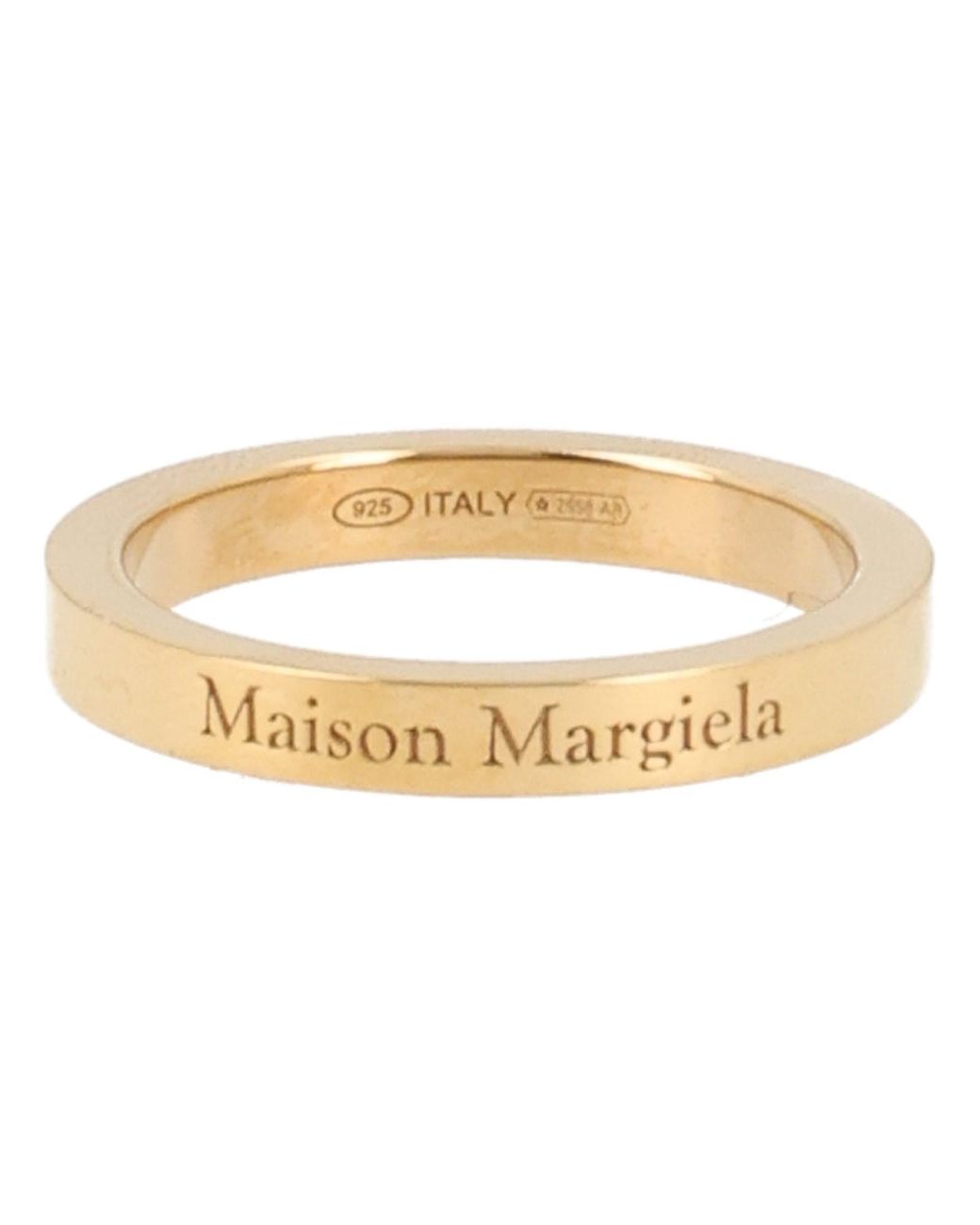 Maison Margiela Metallic Anello Con Logo