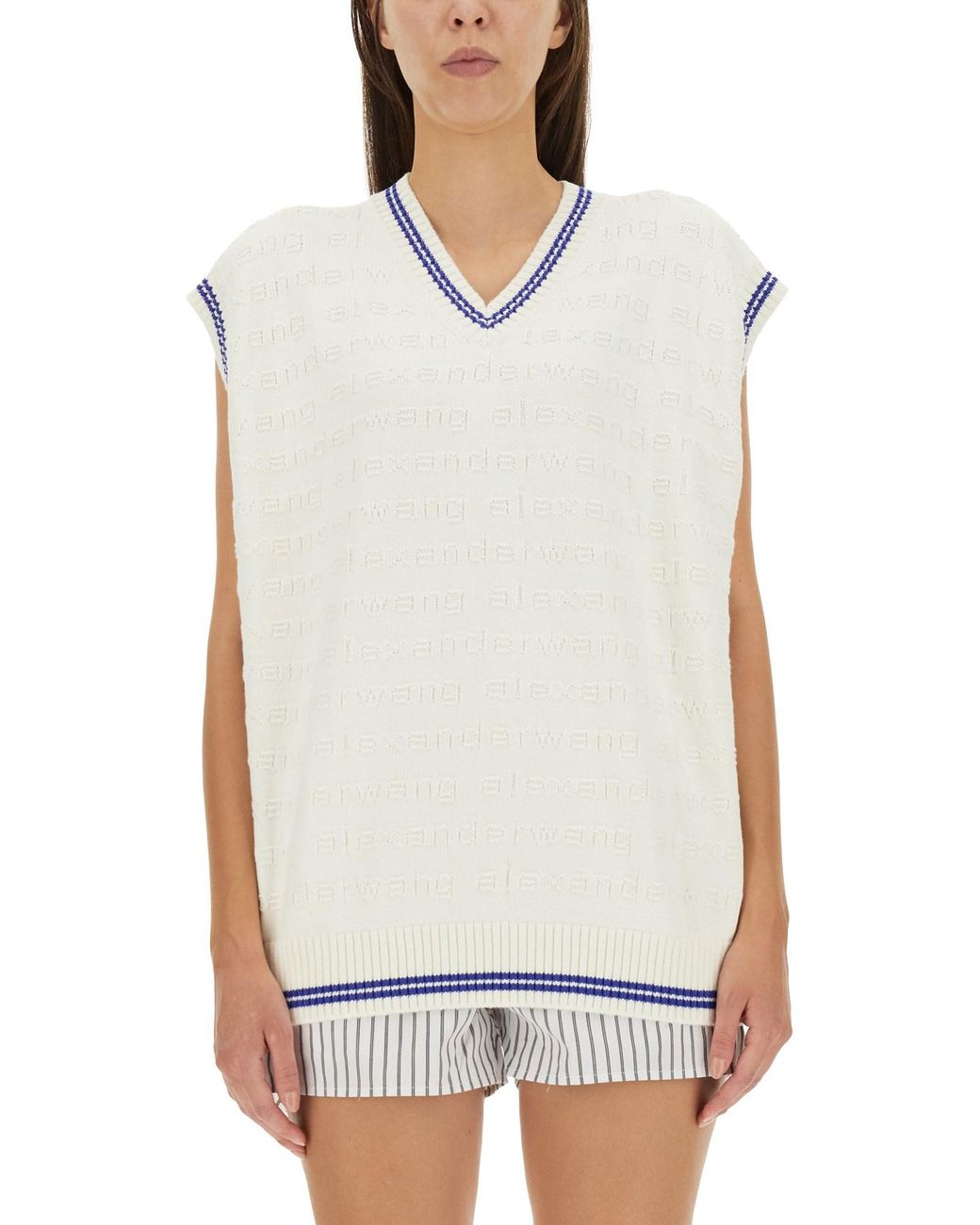 Alexander Wang White V-Neck Vest