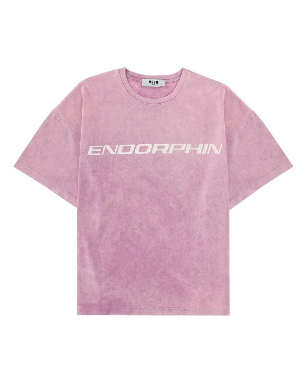 MSGM Pink Graphic Cotton T-Shirt for men