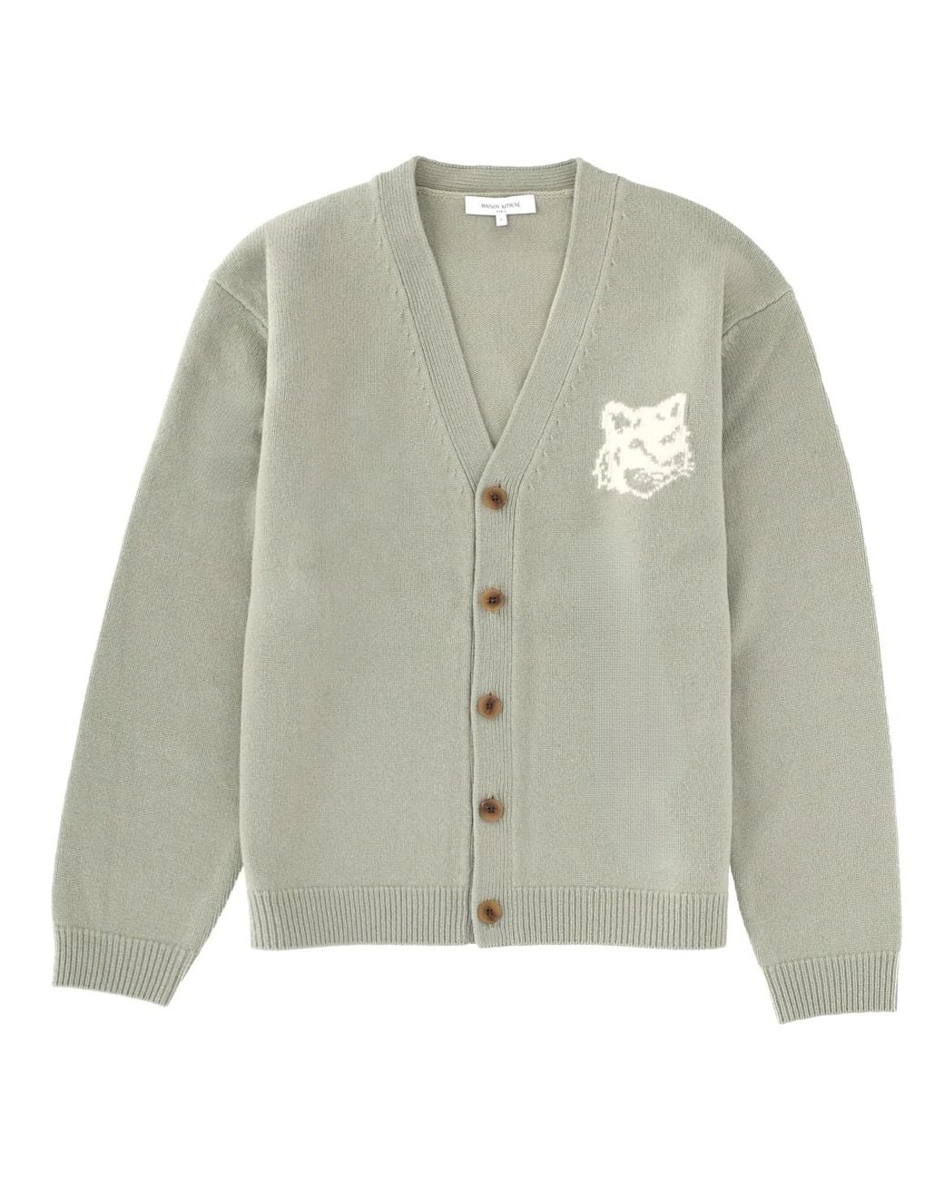 Maison Kitsuné Green "Fox Head" Cardigan for men