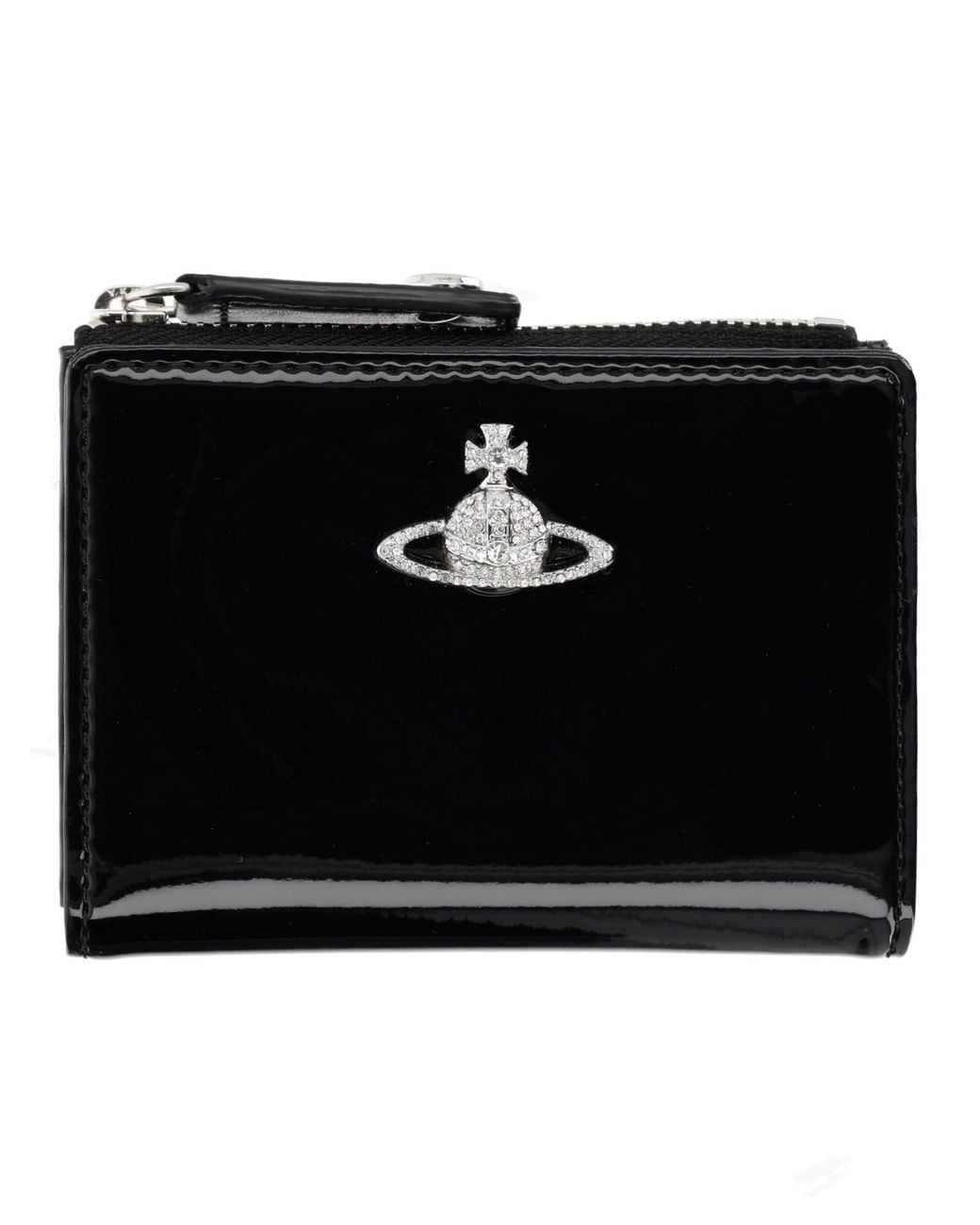 Vivienne Westwood Black Portacarte Slim Con Orb