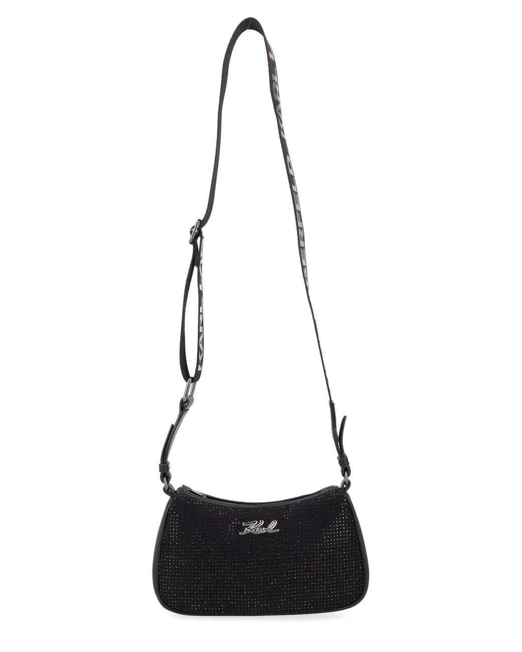 Karl Lagerfeld White Borsa A Tracolla Con Strass